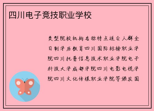 四川电子竞技职业学校